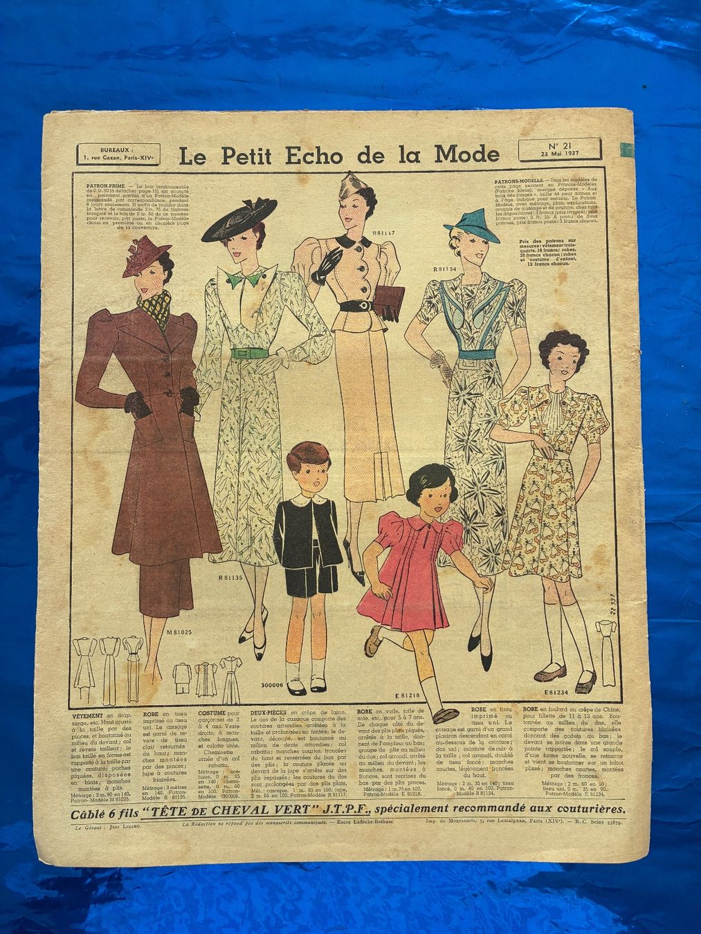 Riviste & Magazine: Le Petit Echo de la Mode 1937 Design Kostüm Zeitschrift – Usato da Aarwangen venduto da nemkin61 1