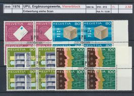 1976 UPU, Ergänzungswerte, Viererblock, ET - Stempel