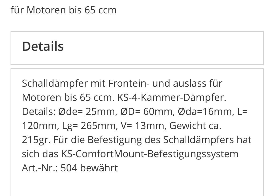 Sistemi di scarico: Krumscheid Schalldämpfer bis 65 ccm – Usato da Schwarzenbach SG venduto da paparatto 4