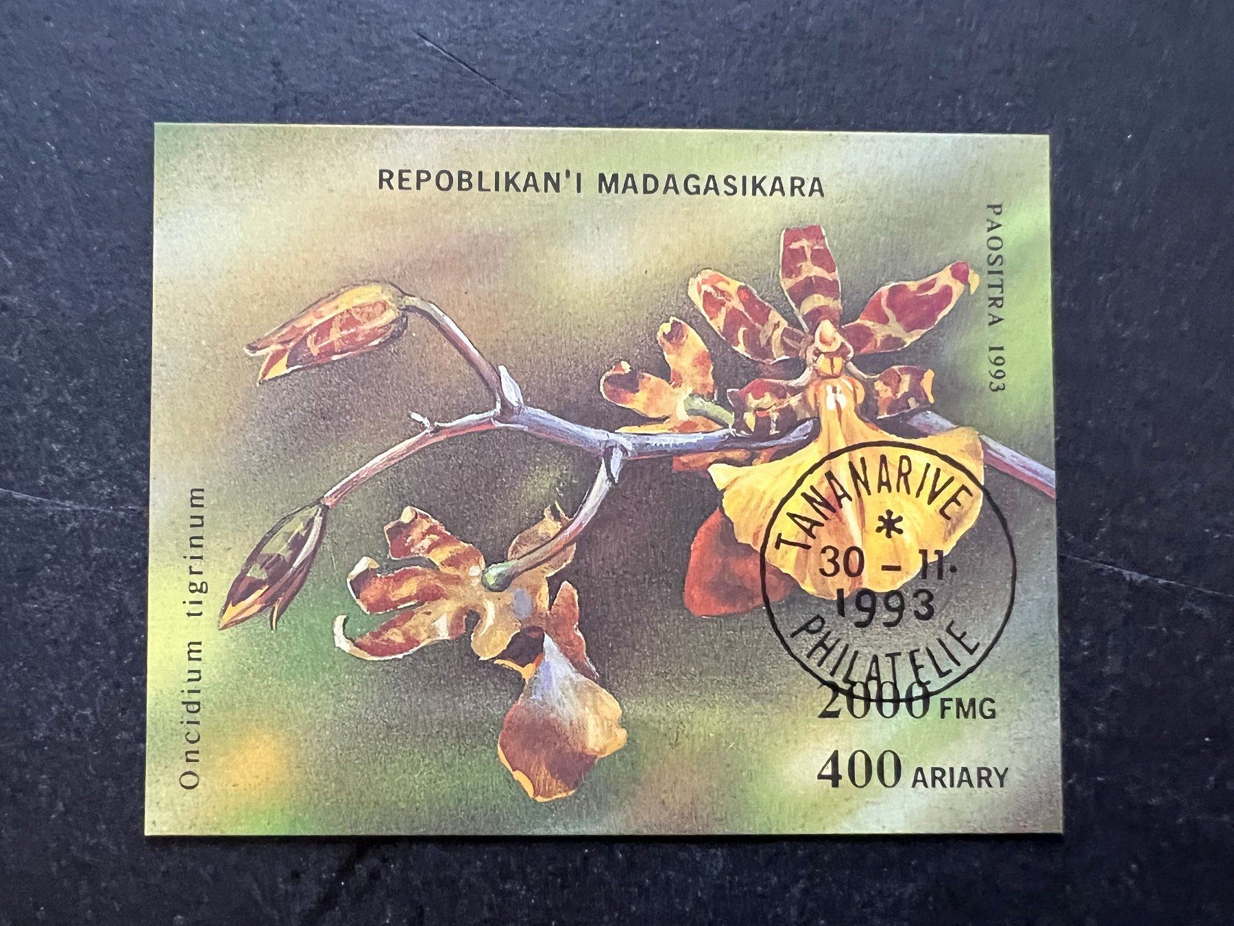 Tutti i francobolli: Madagascar 1993 Orchids Block 1993  gest.  (E230) – Usato da Hinwil venduto da Sidi4