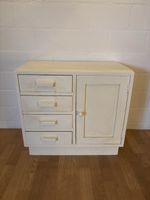 Art Deco Kommode / Nachttisch weiss gestrichen 