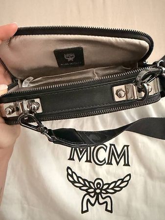 MCM Cubism Suede Crossbody Tasche
