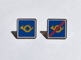 Bergpoststrasse Beginn und Ende Verkehrsschild metall Pin's