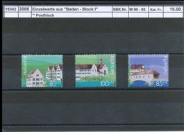 2006 Einzelwerte aus "Baden - Block I". ** postfrisch