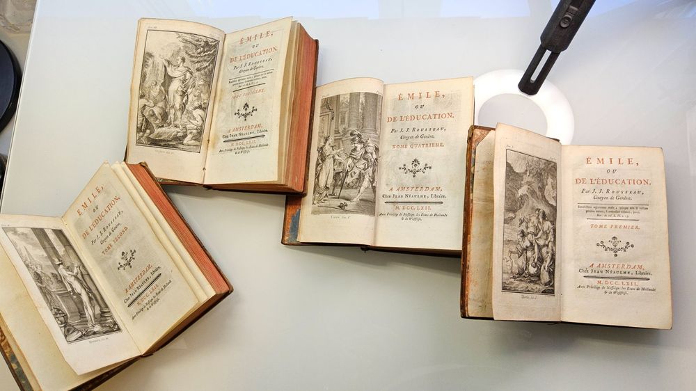 Rare livres J.J.ROUSSEAU Émile ou de l’Éducation 1762 4tomes (Gebraucht ...