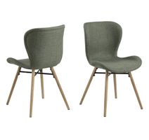 4 Stühle in Grün / Khaki mit Holzfüssen, neuwertig! Top