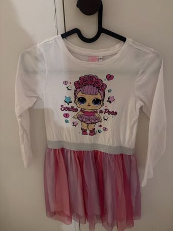 LOL Surprise Kleid weiss pink Grösse 128 guter Zustand