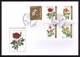 2002_J364-368_ROSEN_PRO JUVENTUTE_Offiz.Satz-FDC 3000 Bern !