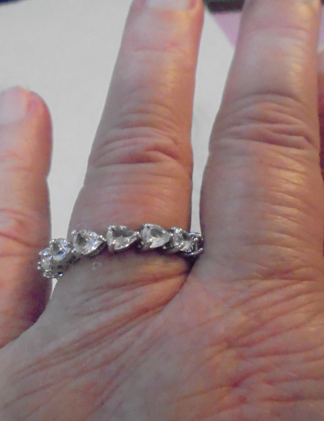 Ringe: Echtschmuck: Eternity-Ring mit Weissem Topas, Silber 53/17 – Neu (gemäss Beschreibung) aus Zuchwil von maumauchi 6