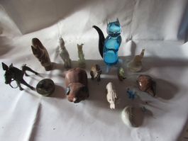 Lot figurines décoratives, divers matériaux! Magnifique!
