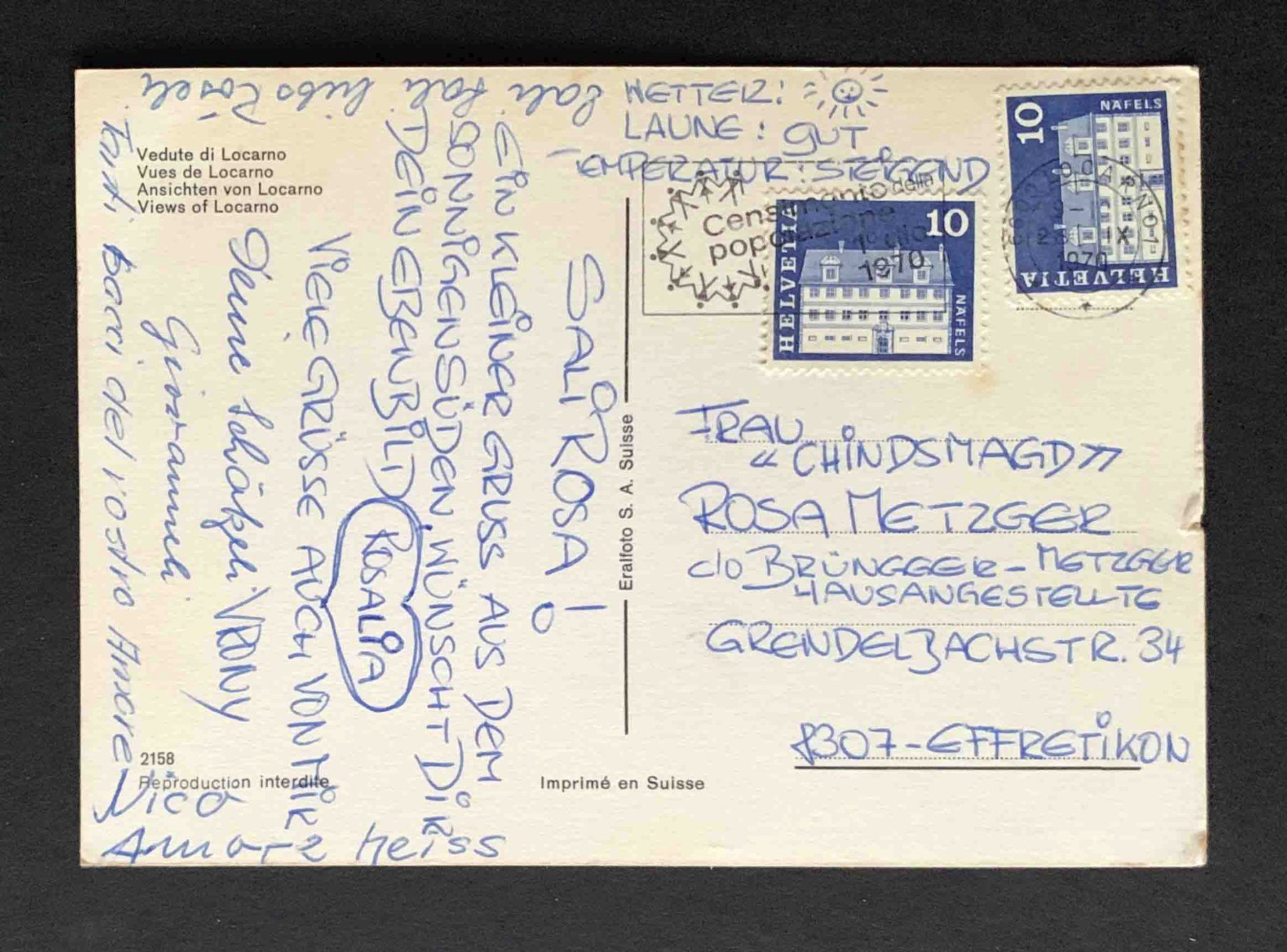 Cartoline postali: AK Vedute di Locarno – Usato da Goldau venduto da artelier1 1