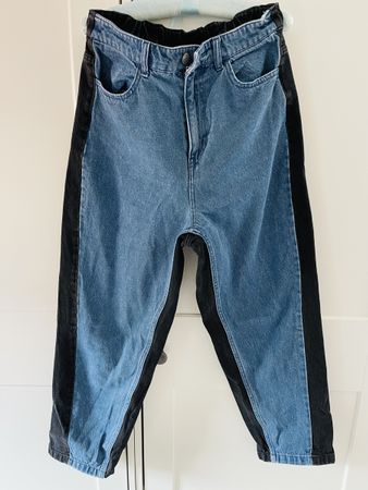 Jean bicolore tendance taille haute taille 40