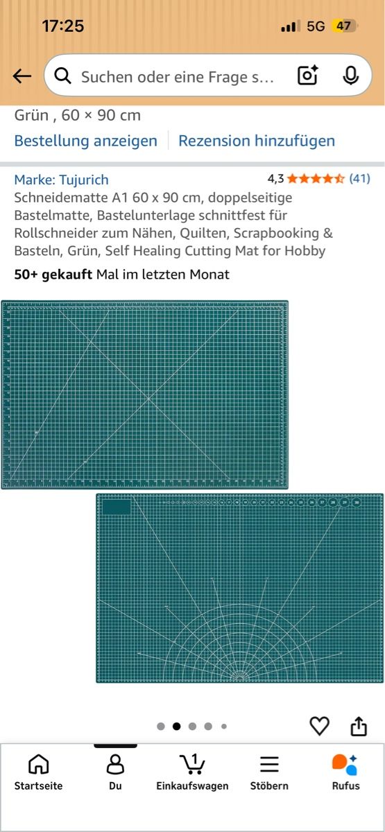 Bastelsets: Schneidematte A1 60 x 90 cm, doppelseitige Bastelmatte – Neu und originalverpackt aus Nussbaumen AG von c.4 5