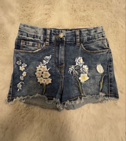 Mädchen Monnalisa Jeans Shorts, Gr. 134, Top Zustand!