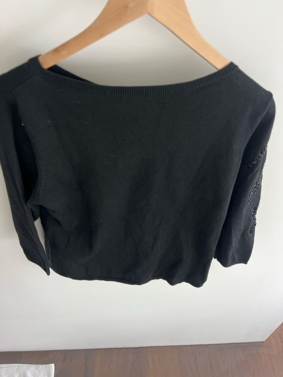 Maglioni & Felpe: Schwarzer Seidenpullover mit Verzierungen, Grösse 40/42 – Nuovo (secondo la descrizione) da Uetikon am See venduto da Sarahm76 1