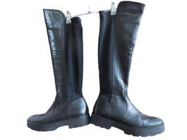 Gr. 37 Hochschaft Stiefel schwarz Schaft dehnbar
