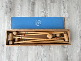 Krocket Set Holz komplett Vintage