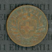 CHF___0.02 1900 Abart (15 Verdrehung) ss+ 2 Rappen