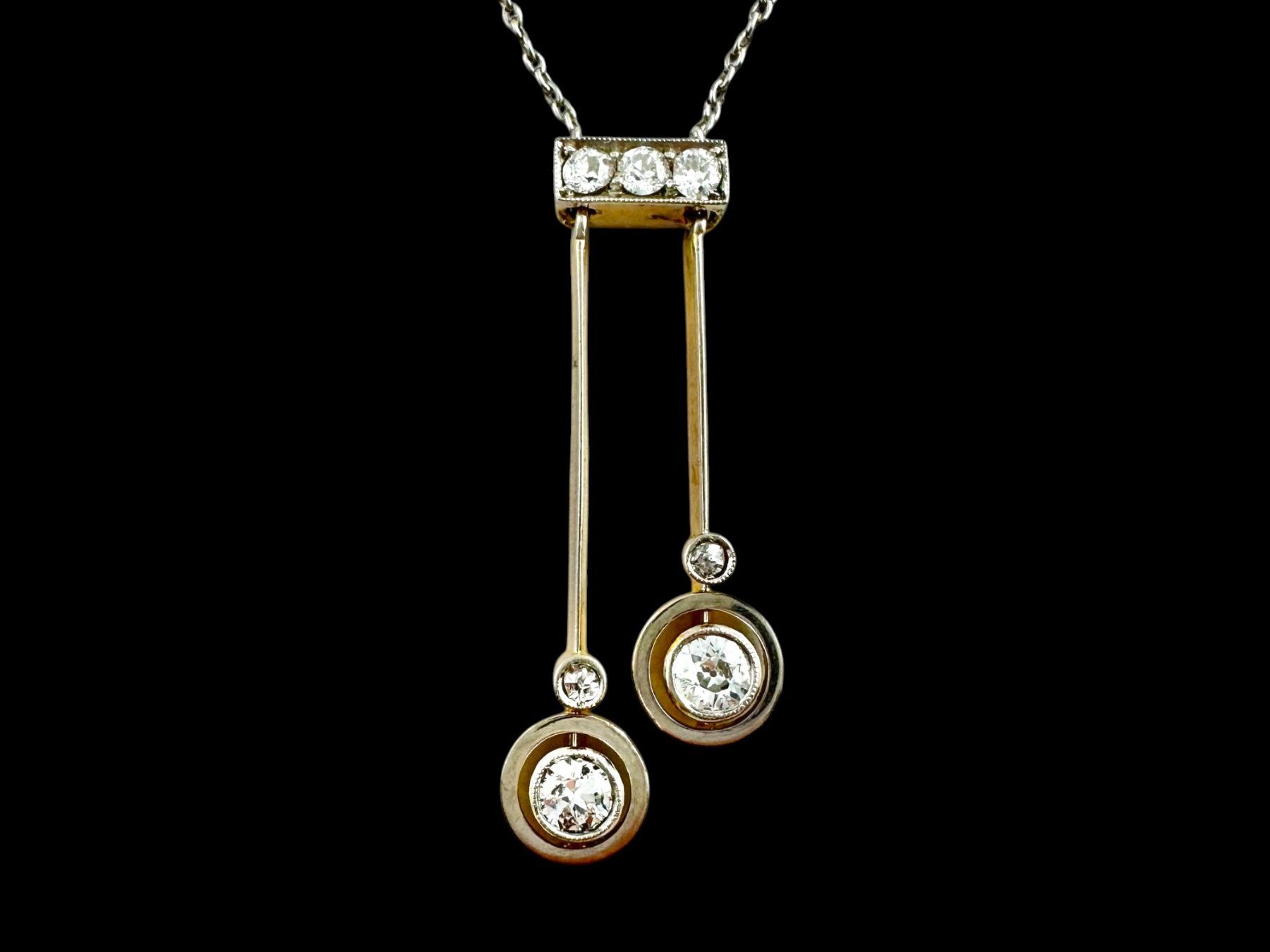 Catenine: Jugendstil Diamant - Lavalière - Collier, um 1915 – Usato da Zuzwil SG venduto da artimmo 3