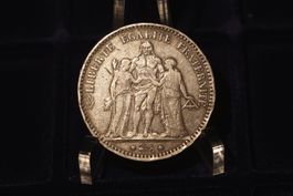 Silber 5 Francs Frankreich 1877 K