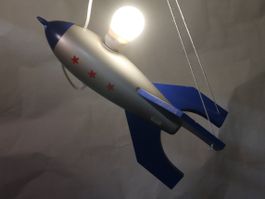 Vintage Hängelampe Rakete Kinderzimmer Lampe