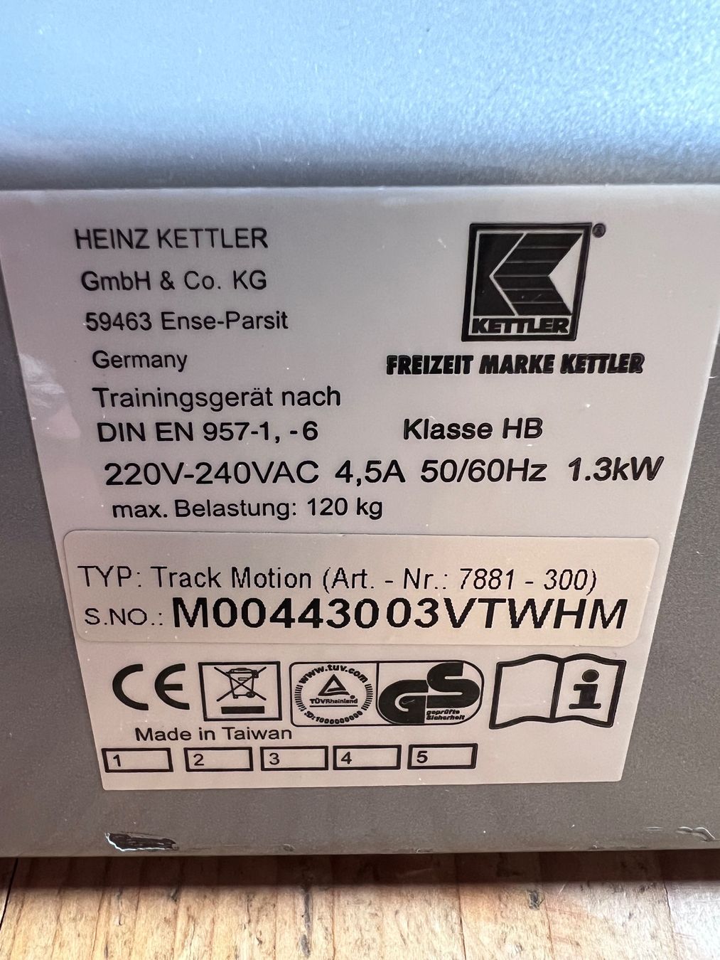 Kettler Hometrainer: Kettler Laufband Track Motion – Usato da Haslen GL venduto da daniel1972 3