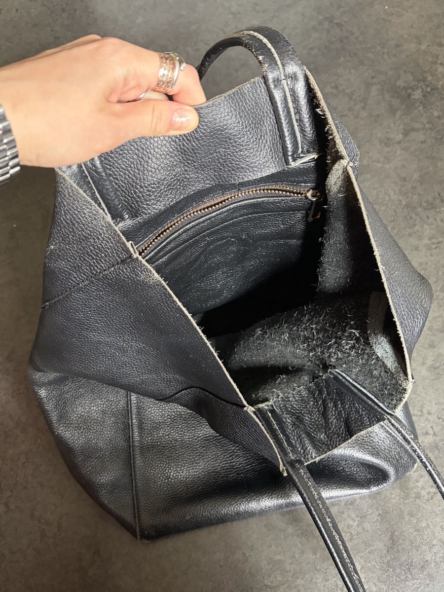 Borse: Schwarze Leder Tasche/ Shopper – Usato da Zürich venduto da megastored 4