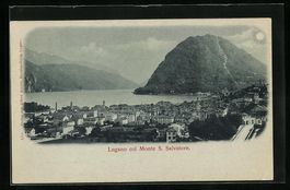 Mondschein-AK Lugano, col Monte S. Salva