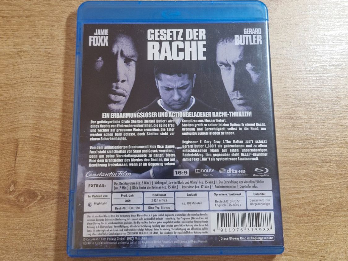 Alle DVDs: Gesetz der Rache (2009) Bluray – Gebraucht aus Pfungen von Whitie 1