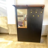 Vintage Garderobe mit Spiegel, Haken, 170x120cm, Top!