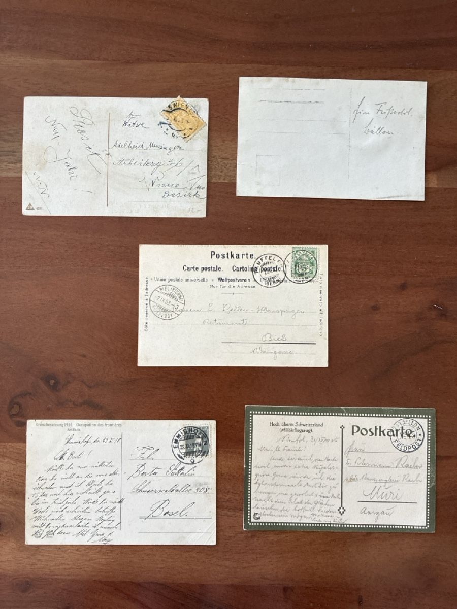 Cartoline postali: 10 Ansichtskarten Schweiz vom Militär 12 – Usato da Oftringen venduto da Cla.vD.74 1