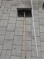 Breiter Alu Schneeschieber Schneeschaufel mit Holzstiel