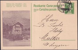 1913: Zudruck-Karte (braun) von NÄFELS: JEAN LANDOLT, toll!