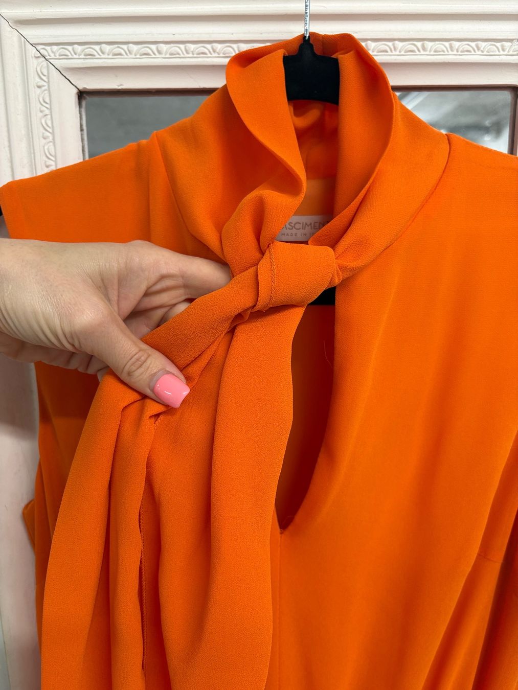 Kleider: Rinascimento Maxikleid Orange Gr. M Plissee Schluppe – Neu (gemäss Beschreibung) aus Regensdorf von secondchancefashion 2