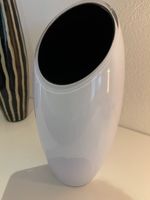 Grosse Design Glasvase Weiss/Schwarz 40cm (Murano-Stil)