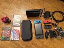 Nintendo Switch Konsole mit Spielen und Zubehör Set