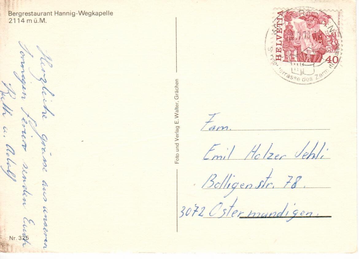 Cartes postales: Grächen Hannigalp – D'occasion à Wolhusen par Curver9 1