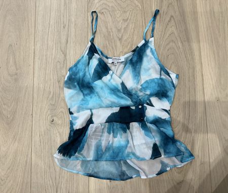 Joli top débardeur Morgan de toi bleu dégradé péplum M