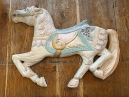 Holzpferd, Wanddeko, Vintage Look, Shabby Chic Stil!