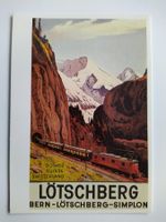 BLS Plakat Bern Lötschberg Simplon 1937 sauber Ansichtskarte