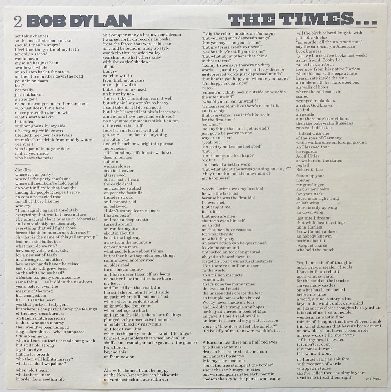 Dischi in vinile: BOB DYLAN - THE TIMES THEY ARE A-CHANGIN' – Usato da Bottens venduto da hotter-than-hell 3