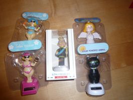 5x Wackelfigur SOLAR Engel, Katze, Bikini Girl, Charles NEU!