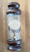 Whisky-Flasche mit Auslaufhahn, Deckel; Holz-Kunststoff