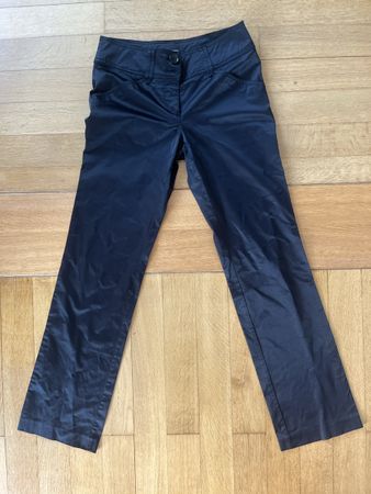 Hose schwarz, glänzig, H&M, 38