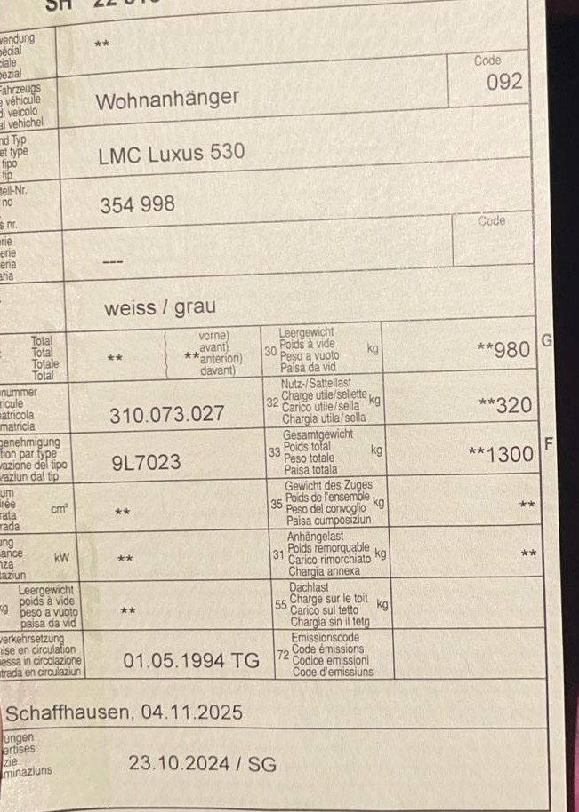 LMC Rimorchi: Wohnwagen LMC ab 1 Fr – Usato da Schaffhausen venduto da FA1304 9