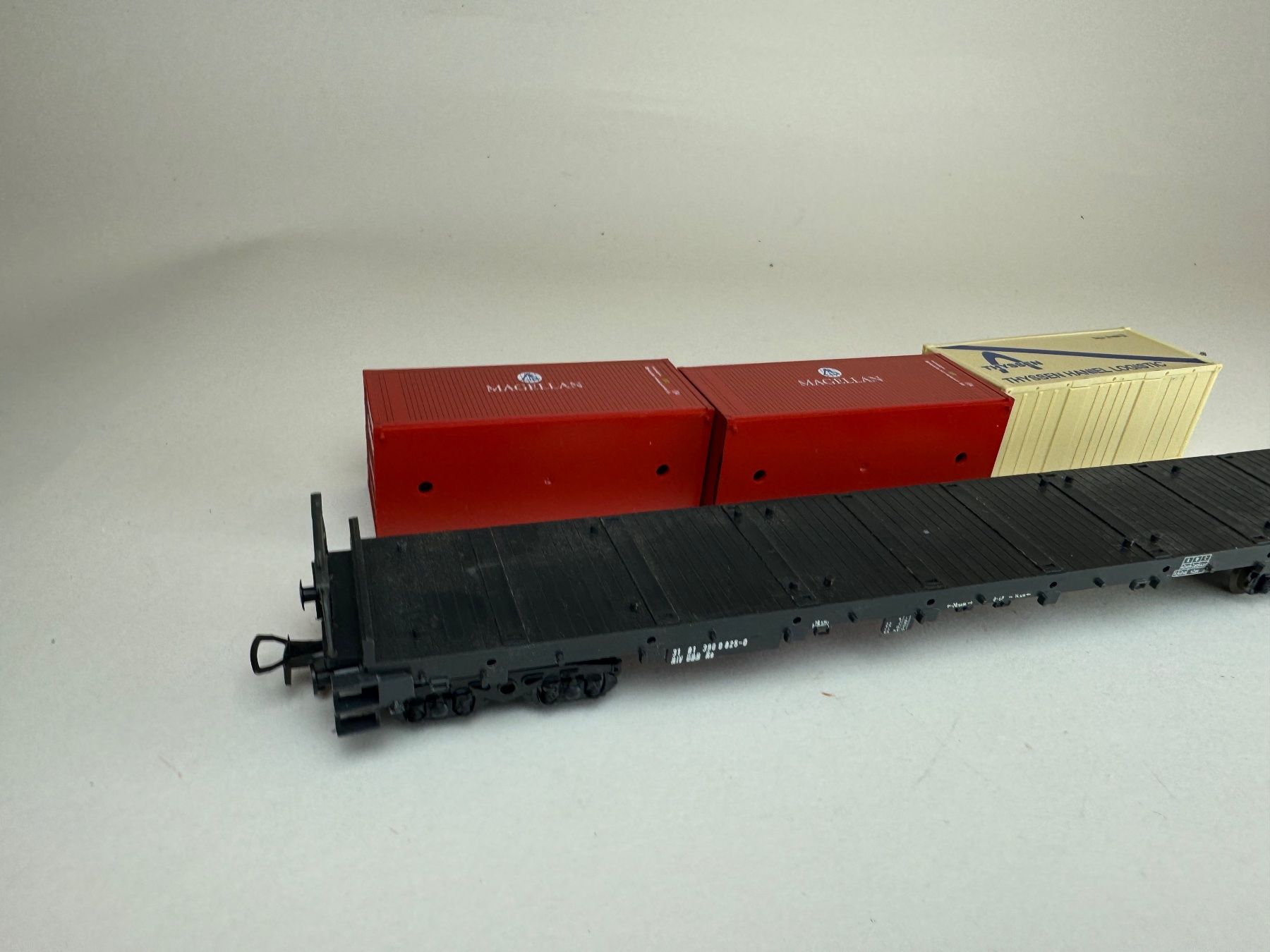 Liliput Modellini di ferrovie: Liliput Containerwagon Tyssen Magellan – Usato da Elm venduto da Wikmtz 3