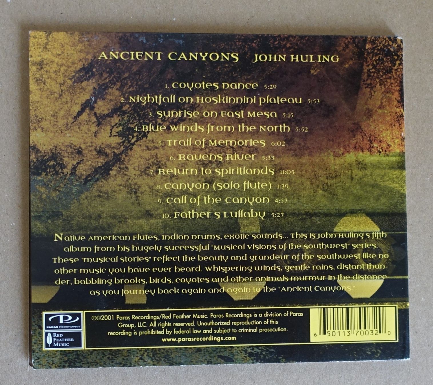 CD: John Huling – Ancient Canyons - D13 – Usato da Sessa venduto da discoverymedia 1
