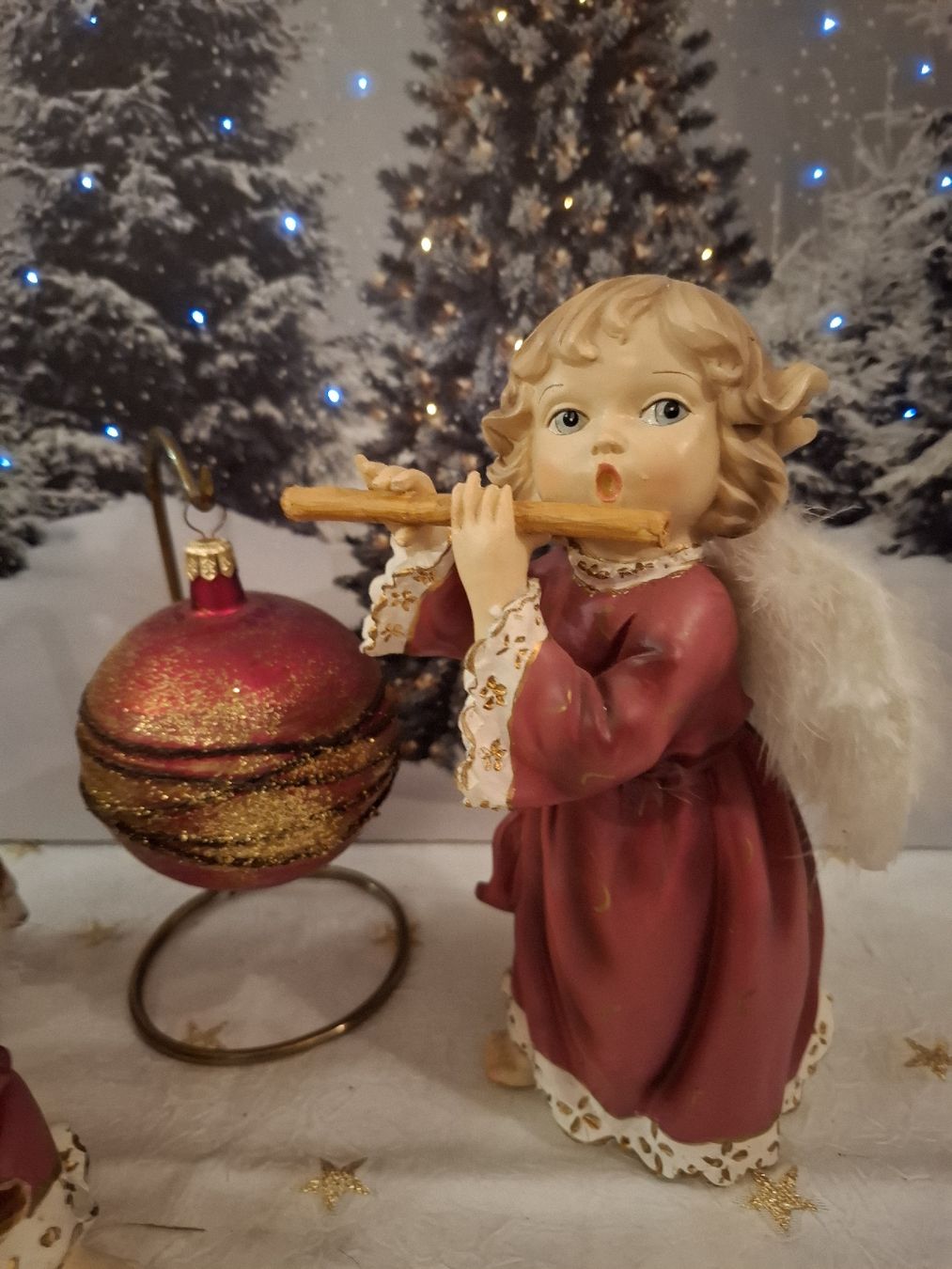 Tutte le decorazioni: MUSIZIERENDE ENGELI MIT WEIHNACHTSKUGEL AM MESSINGSTÄNDERLI – Nuovo (secondo la descrizione) da Gretzenbach venduto da schibaya 3