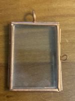 Mini Bilderrahmen Anhänger, Glas Metall Vintage Stil