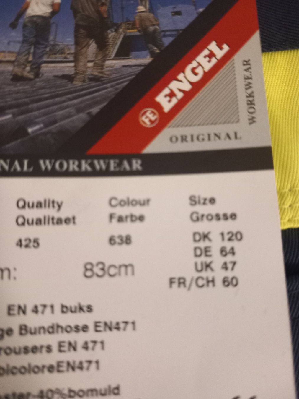 Pantaloni: Bundhose Engel marine-gelb Gr.64 – Nuovo e nell'imballaggio originale da Thun venduto da Beas-Allerlei 1